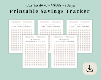 Savings Challenge Printable, Savings Challenge Tracker, Savings Bundle, Money Savings Challenge, Goodnotes Digital, Instant Download Pdf