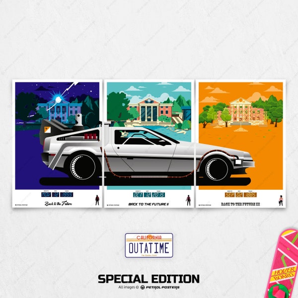 Back To The Future Poster | Set of 3 | Back To The Future Trilogy, 80s Movie Poster, Film Gift, Movie Art, Gift for Him