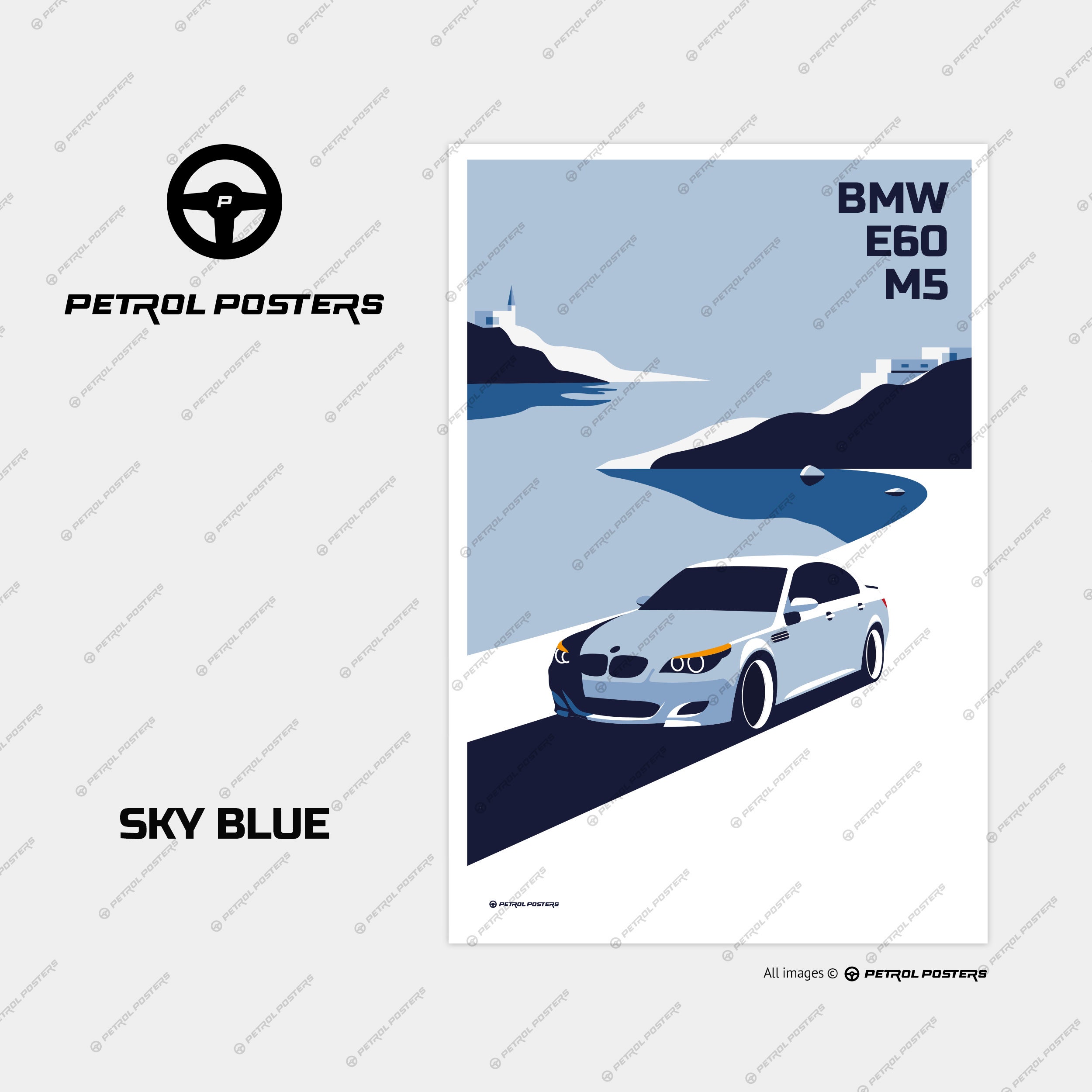 BMW E60 M5 - Car Poster, Automotive Art, Art Prints, Minimalist ...