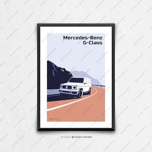 Mercedes Benz G Class - car poster, car art, art prints, wall art, birthday gift ideas, gifts for him unique, fathers day, automotive art