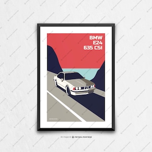 BMW E24 635 CSi Poster: Minimalist Automotive Art Print