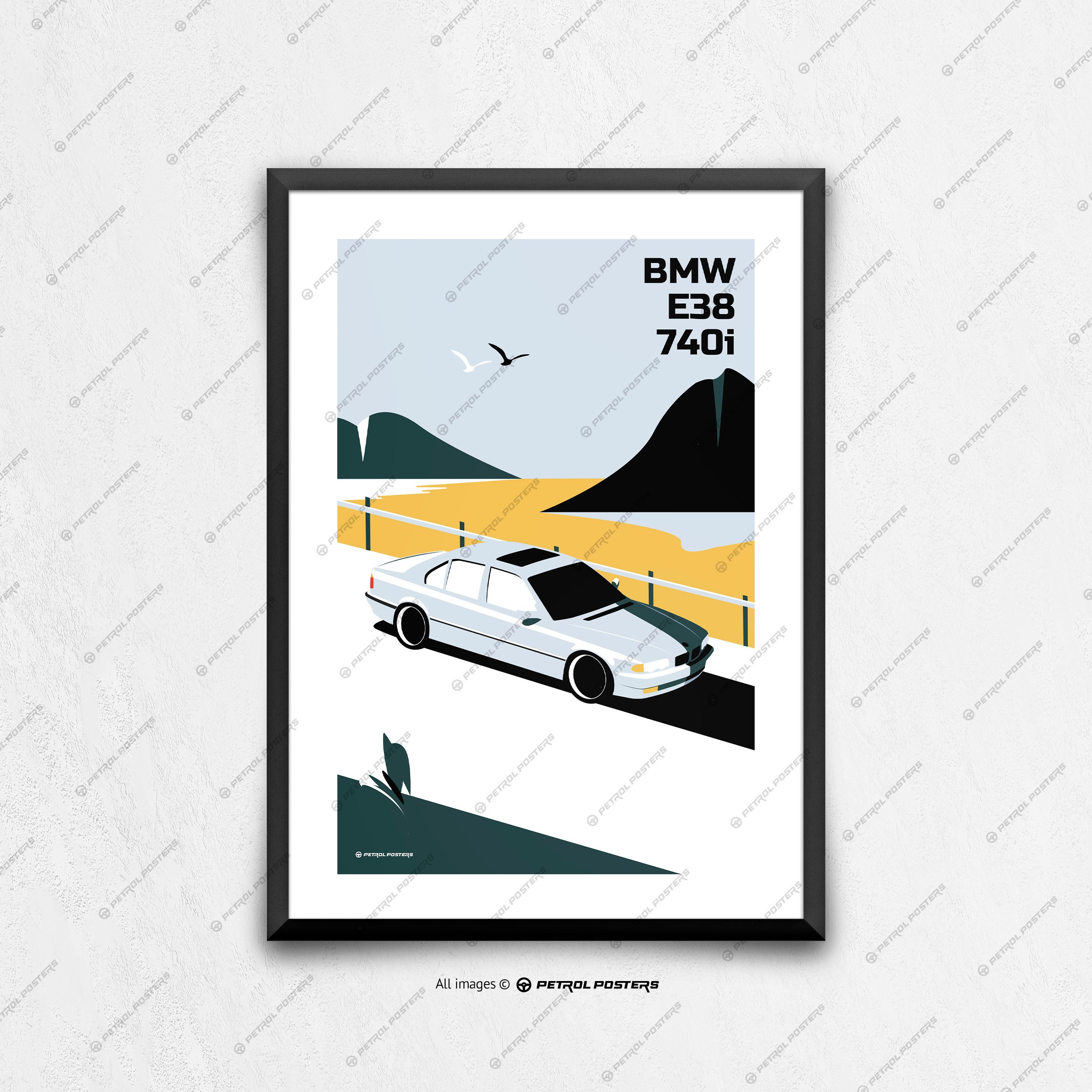 POSTER BMW E38 7 Series Vector Art -  Finland