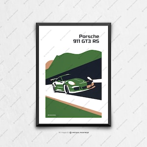 Porsche 911 GT3 RS - car poster, car art, art prints, wall art, birthday gift ideas, gifts for him unique, fathers day, automotive art