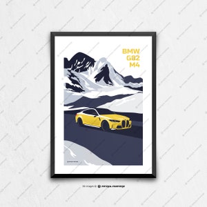 BMW G82 M4 - car poster, car art, art prints, wall art, birthday gift ideas, gifts for him unique, fathers day, automotive art