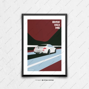 BMW E63 M6 - car poster, car art, art prints, wall art, birthday gift ideas, gifts for him unique, fathers day, automotive art