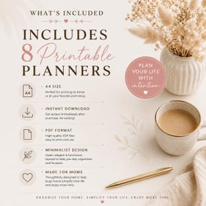 Home Organization Planner Bundle | 8 Printable PDF Planners for Busy Moms
