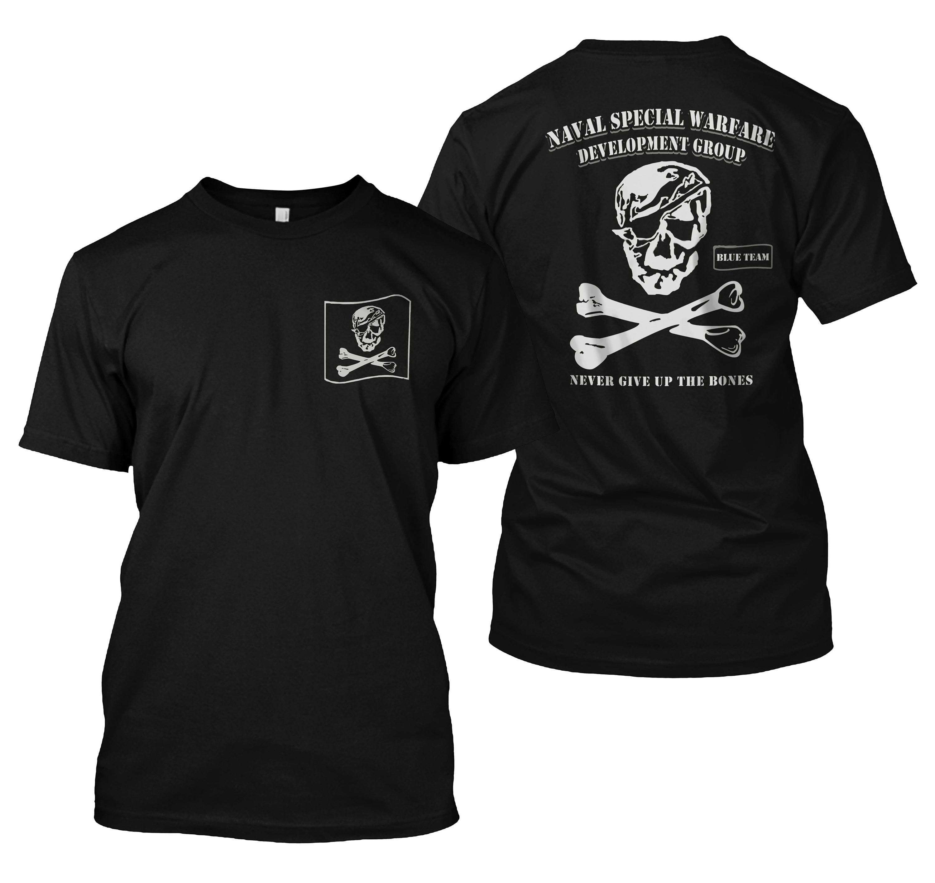 Navy Seal Team Six 6 NSWDG Devgru Blue Team SQUADRON Double sided tshirt