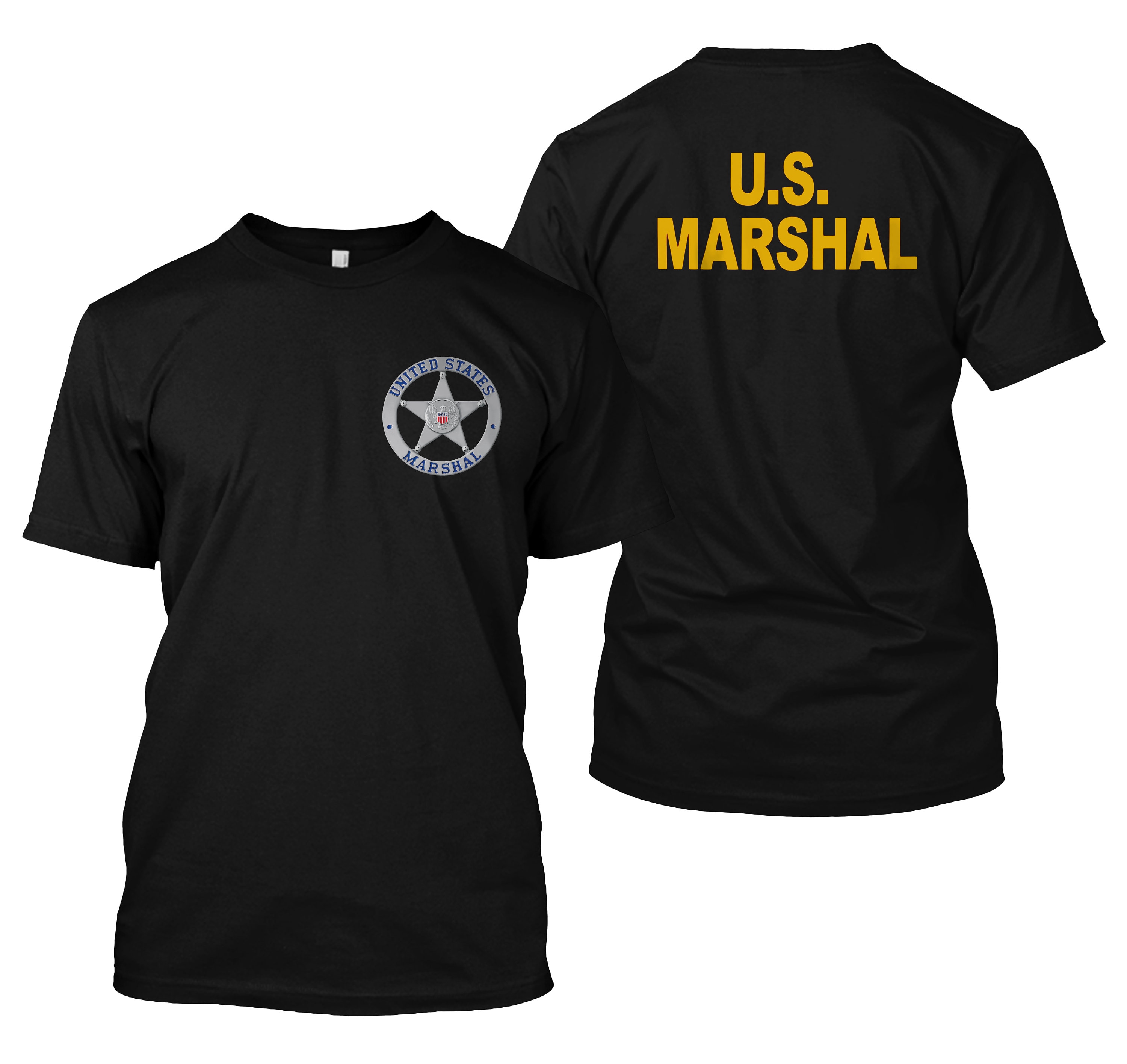 New Police Department US Marshal United States Special Force Rescue Double sided tshirt