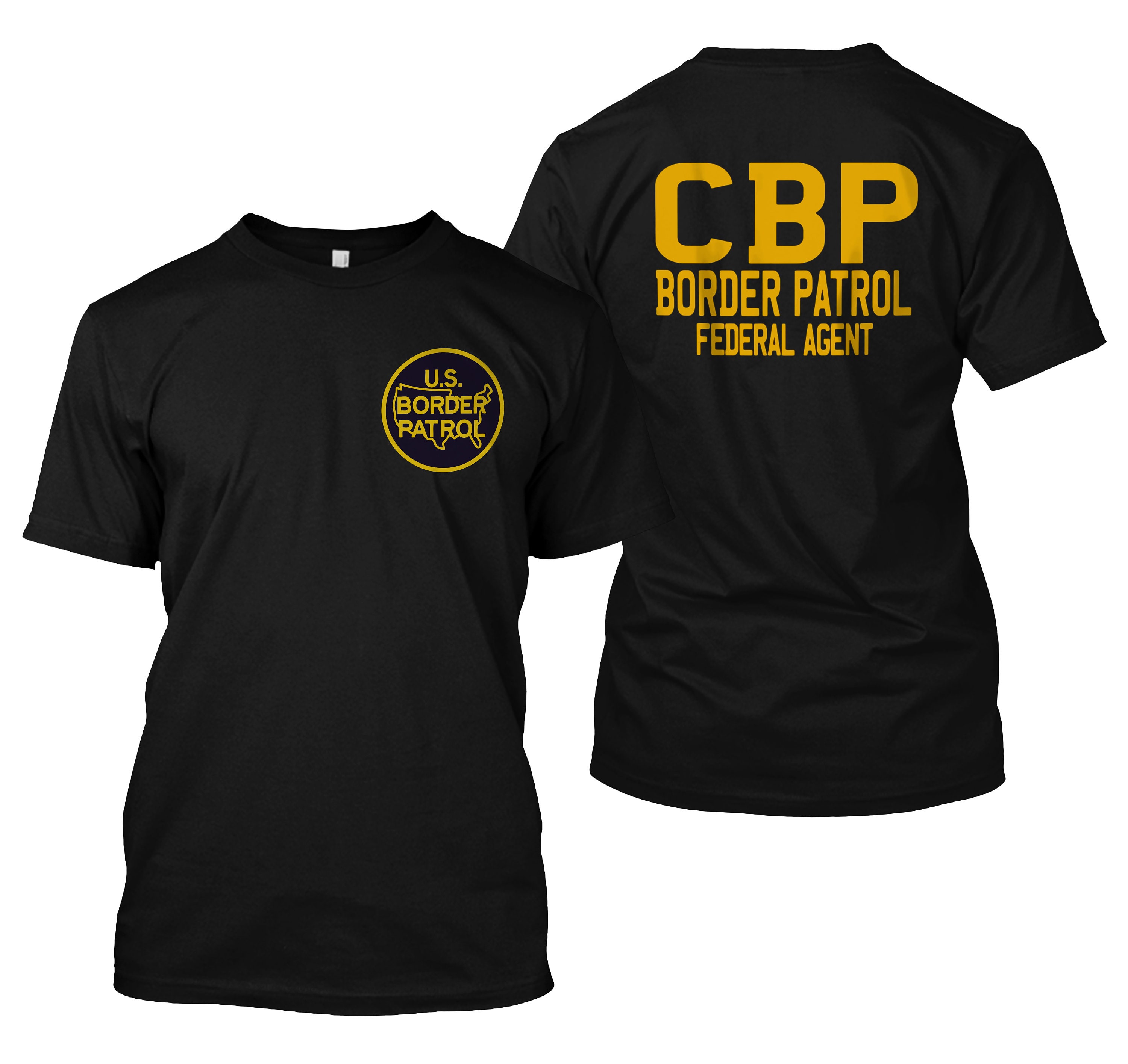 New US Police Customs and Border Protection CBP Border Patrol Double sided tshirt