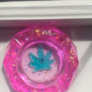 pink sparkly resin ashtray
