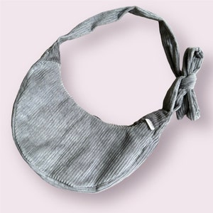 Sac bandoulière Moly, sac hobo, sac à bandoulière, velours côtelé gris