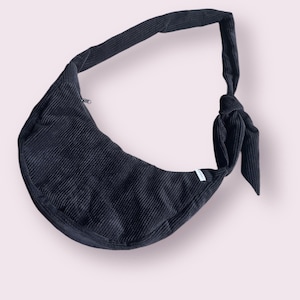 Sac bandoulière Moly, sac hobo, sac à bandoulière, velours côtelé, noir