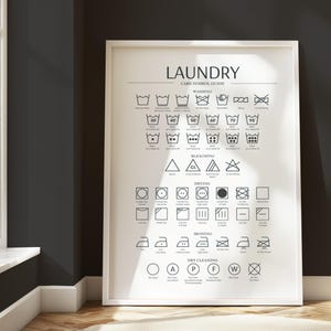 Laundry Symbols Art Print | Modern Laundry Room Decor