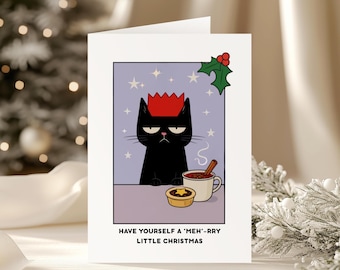 Funny Grumpy Cat Christmas Card: Sarcastic Holiday Greeting