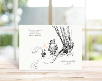 Winnie Puuh Beileid Karte, Trauer Beileid