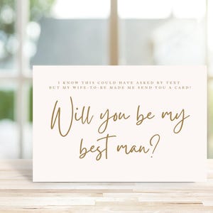 Carte BEST MAN PROPOSITION. Serez-vous mes cartes amusantes pour votre garçon d'honneur, vos garçons d'honneur et vos huissiers. Fête de mariage