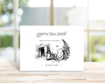 Personalised Winnie the Pooh New Home Card, Housewarming Gift