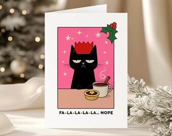 Funny Grumpy Cat Christmas Card, Sarcastic Holiday Greeting