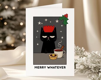 Funny Grumpy Cat Christmas Card, Sarcastic Holiday Greeting
