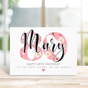 Personalised 80th  BIRTHDAY CARD. Selection of Designs. Perfect for friends, family members or loved ones. Eightieth birthday card