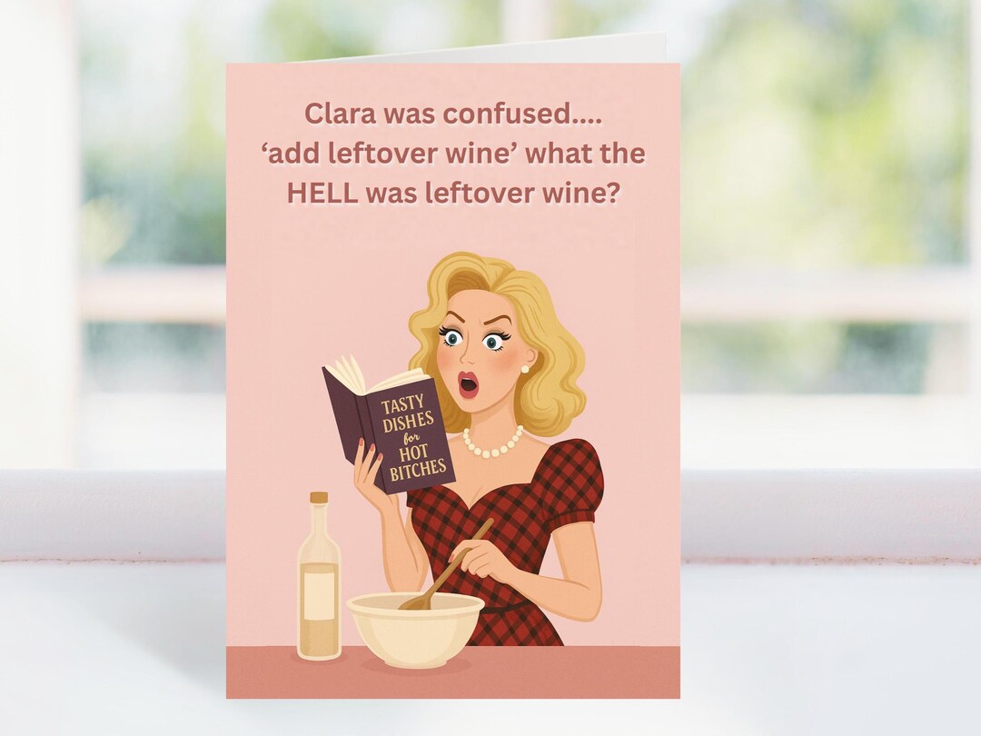 Funny Personalised LEFTOVER Wine Birthday Card for Her, Leftover Wine ...