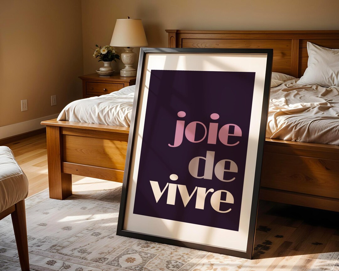 Joie De Vivre Print | French Typography, Minimalist Home Decor - Etsy