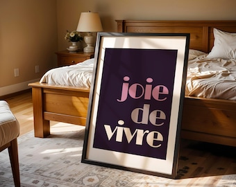Joie de Vivre Print / Tipografía francesa, Decoración minimalista del hogar