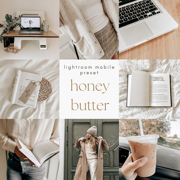 Aesthetic Lightroom Mobile Preset | Honey Butter | Bookstagram filters, Instagram, cozy, vintage, warm, bright