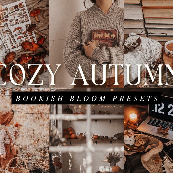 Aesthetic Lightroom Mobile Preset | Cozy Autumn | Bookstagram filters, Instagram, cozy, vintage, autumn, fall, cozy, moody, dark