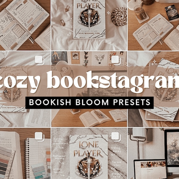 Aesthetic Lightroom Mobile Preset | Cozy Bookstagram | Instagram filters, moody, vintage, dark academia, neutral, warm, dark,