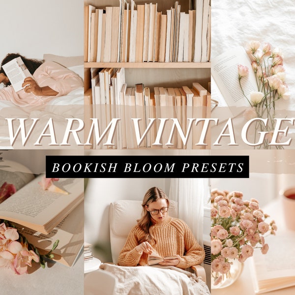 Aesthetic Lightroom Mobile Preset | Warm Vintage | Bookstagram filters, Instagram, cozy, vintage, warm, bright, bookish, pastel, pink