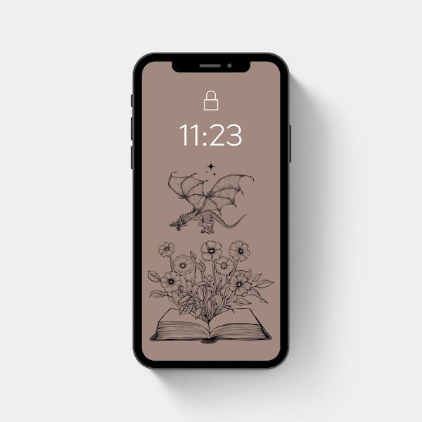 Aesthetic Phone Wallpaper | Fantasy Dragon Storybook | blush pink, bookstagram wallpapers, iphone, smartphone wallpaper, phone background