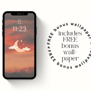 Aesthetic Phone Wallpaper | Boho Sunset, Grid, and Moon | celestial, stars, space, pink wallpapers, iphone, smartphone wallpaper, background