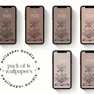 Aesthetic Phone Wallpaper Bundle | Pack of 6 | Fantasy Dragon Storybook, blush pink, fantasy lockscreen, iphone, smartphone background