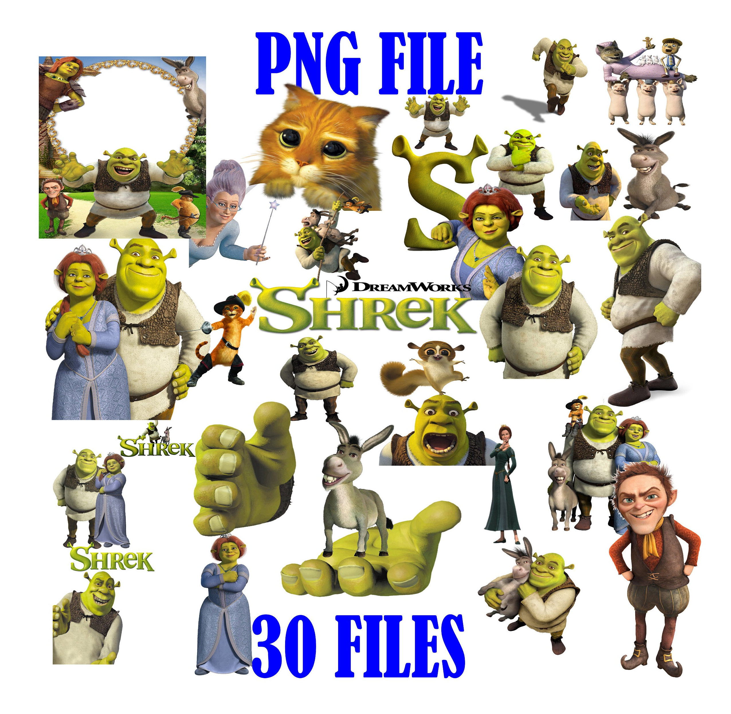 Shrek SVG, Donkey from Shrek SVG, Shrek and Fiona svg png