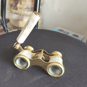 Vintage Opera Brass Binoculars Mother of Pearl La Dauphin Paris Opera Glasses Confirmation thanksgiving gifted Item