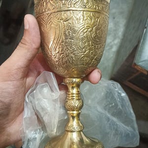 2pcs Goblet Golden Finished Brass Wine Goblet Royal Wine Glass Handmade Gothic Chalice Communion Cup Gifts Item