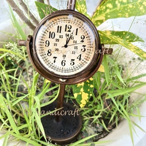 Brass Table Clock Antique Look Style Desk Clock Table Top Decor Nautical Gift It
