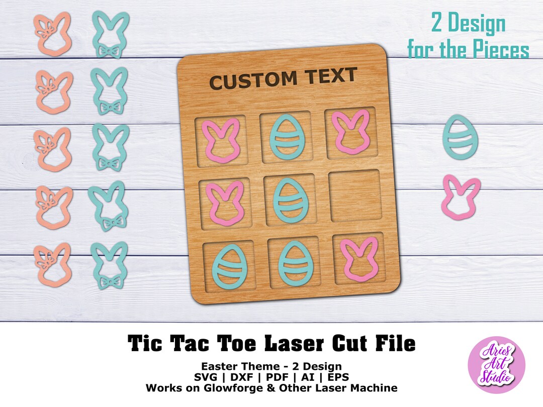 Tic Tac Toe Easter SVG Laser Cut File, Easter Theme, Laser Template ...