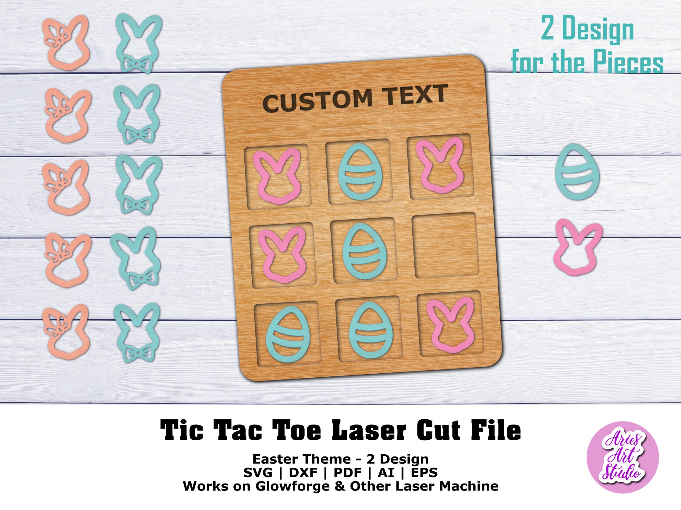 Tic Tac Toe Easter SVG Laser Cut File, Easter Theme, Laser Template ...