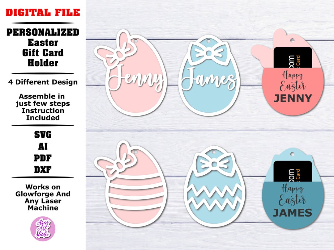 Personalized Easter Egg Gift Card Holder, Gift Card Holders Bundle