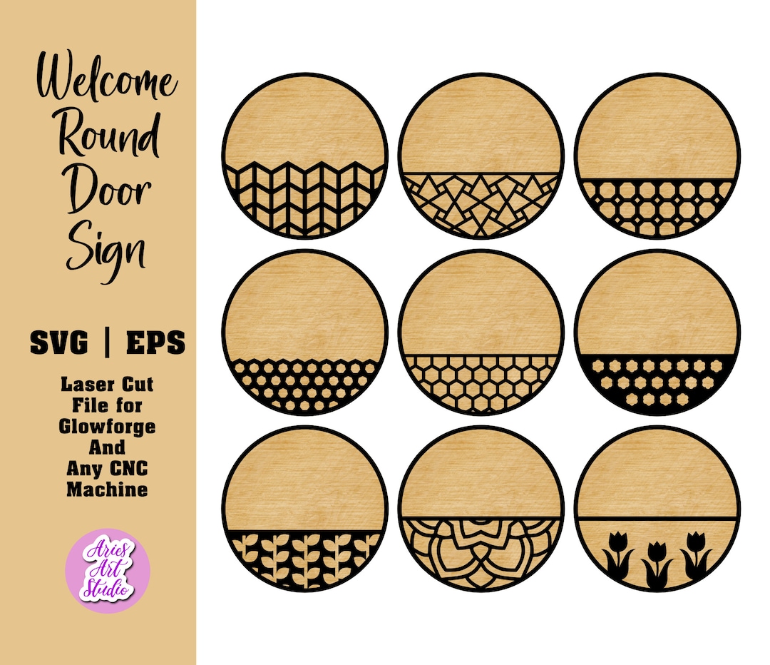 Door Hanger Bundle Svg, Welcome Sign Svg, SVG Template Bundle, Vector ...