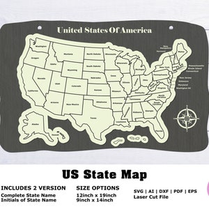 USA Karte SVG, Push Pin Karte, SVG, Laser schneiden Datei, Staaten schneiden Dateien, Staaten Umriss SVG, State Cut Dateien, volle USA Karte Dxf