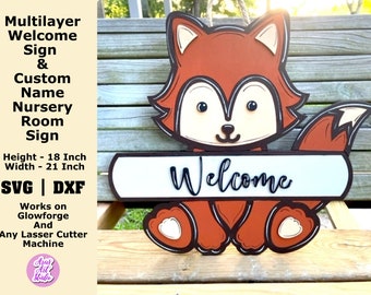 Fox Welcome Door Sign - Etsy