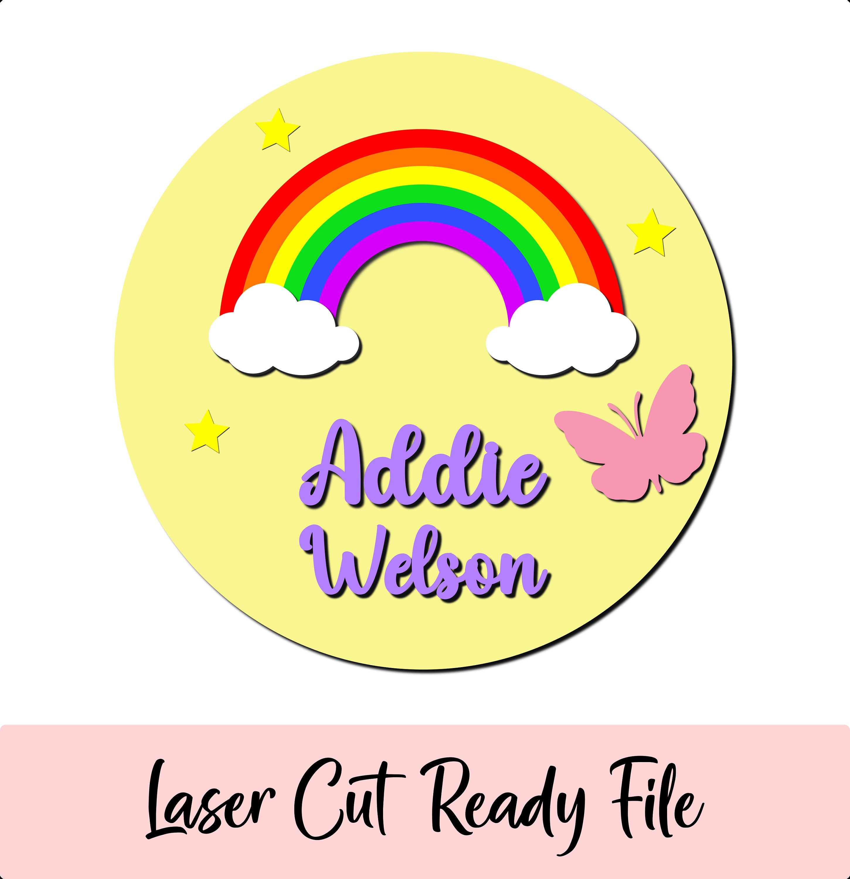 Rainbow Name Sign SVG Laser Cut File for Glowforge Rainbow - Etsy Canada