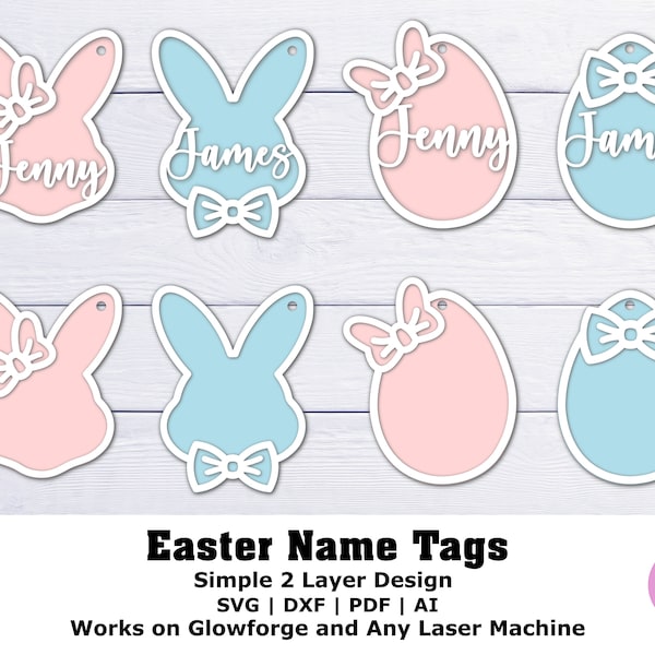 Bunny Basket Tag Svg, Easter Tags Svg, Bunnies Tag Bundle Svg, Easter Laser Cut File, Basket Name Tag Svg, Bunny Hanger Svg, Bunny Peep SVG