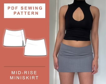 PDF Mid Rise Mini Skirt Sewing Pattern | XXS - 3XL | A4, A0 & US Letter Printing