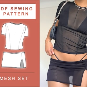 PDF Mesh Set Sewing Pattern / XS - XL / 6 - 14 / Sewing Pattern Women