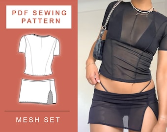 PDF Mesh Set Sewing Pattern / XS - XL / 6 - 14 / Sewing Pattern Women