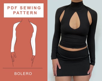 PDF Bolero Sewing Pattern / XS - XXL / 6 - 16 / Bamboo Bolero Sewing Pattern Women